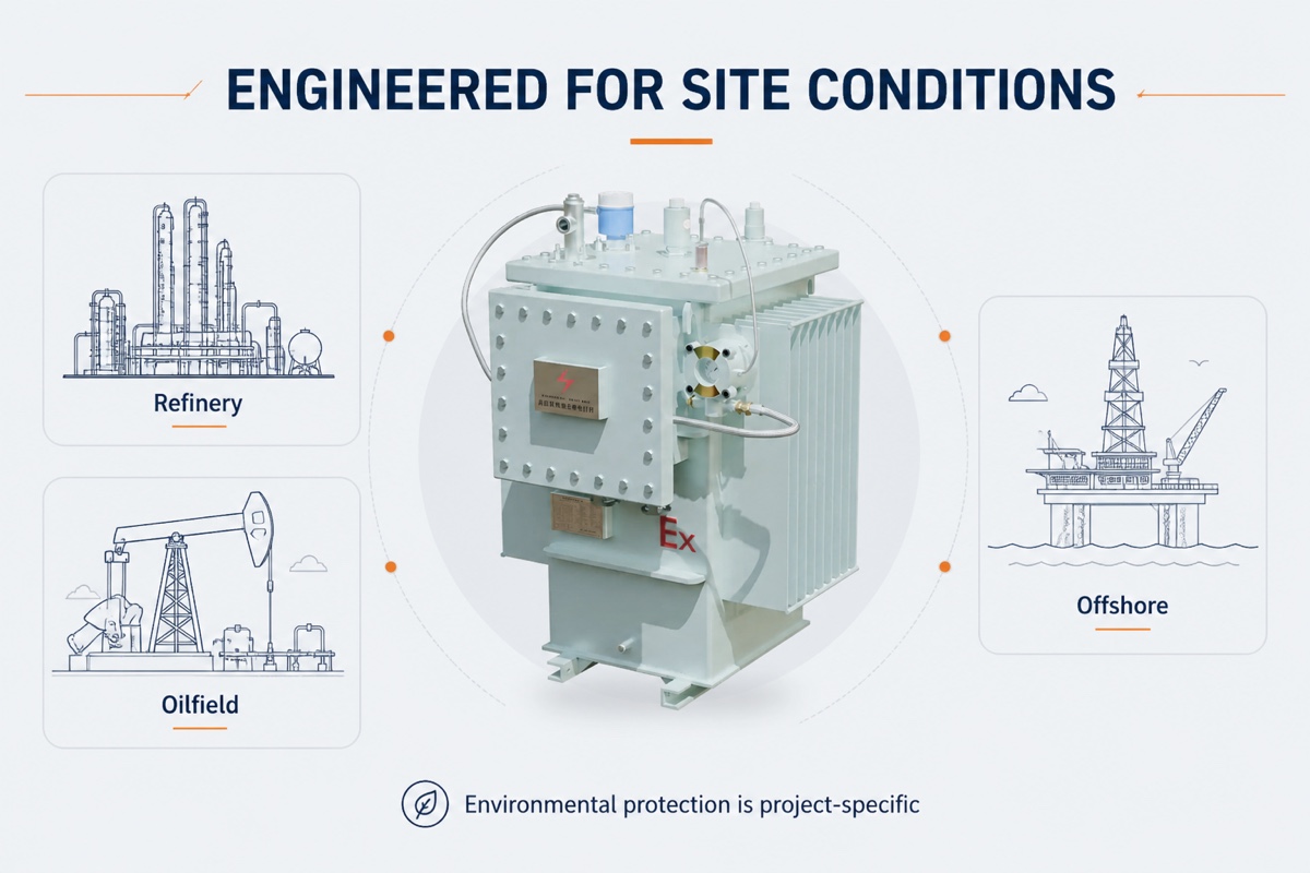 Representative refinery, oilfield and offshore application environments